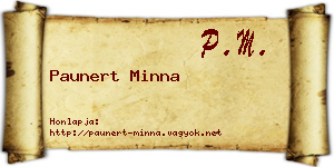 Paunert Minna névjegykártya